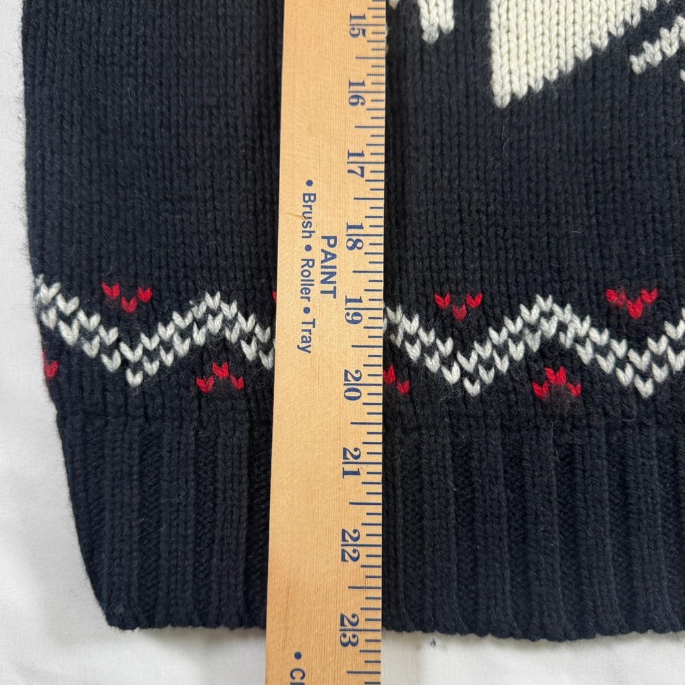 Ralph Lauren Sport Nordic Shawl Collar Sweater Women XL Black Wool Blend Vintage - Picture 6 of 7